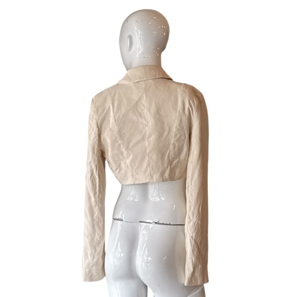 Haute Hippie Cream Silk Cropped Tuxedo Jacket Size Small - Picture 5 of 15